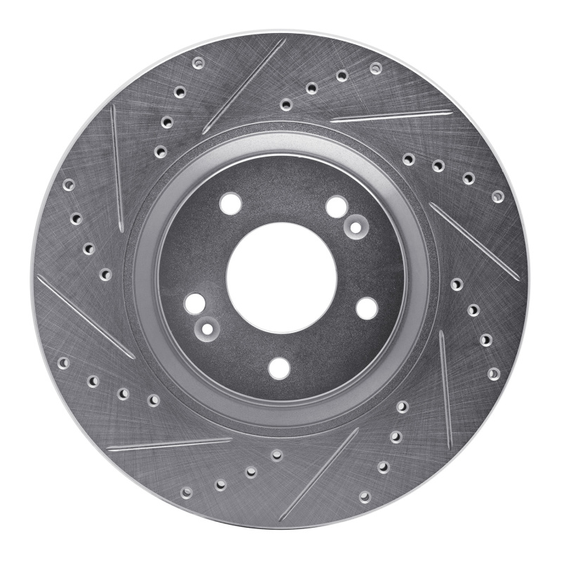 Picture of R1 11-25 Hyundai TUCSON Front Left Drilled & Slotted Silver Brake Rotor