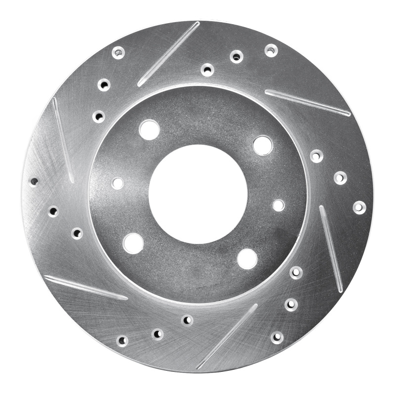 Picture of R1 89-98 Hyundai SONATA Front Left Drilled & Slotted Silver Brake Rotor