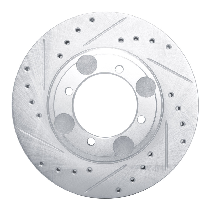 Picture of R1 92-98 Hyundai TIBURON Front Left Drilled & Slotted Silver Brake Rotor