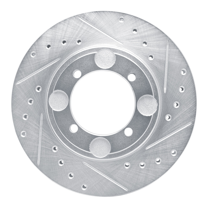 Picture of R1 92-98 Hyundai TIBURON Front Right Drilled & Slotted Silver Brake Rotor