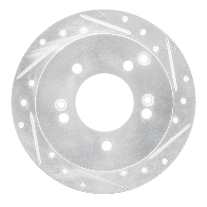 Picture of R1 01-10 Hyundai TUCSON Rear Right Drilled & Slotted Silver Brake Rotor