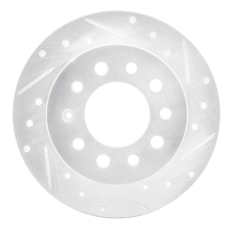 Picture of R1 03-08 Hyundai TIBURON Rear Right Drilled & Slotted Silver Brake Rotor