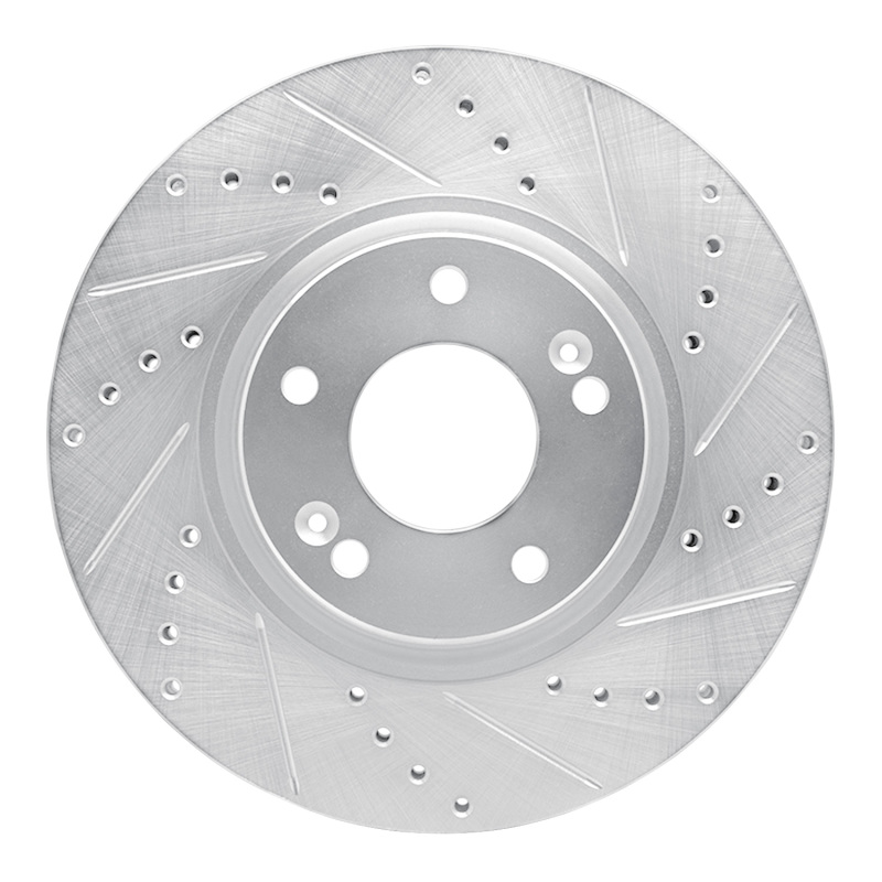 Picture of R1 04-11 Hyundai AZERA Front Right Drilled & Slotted Silver Brake Rotor