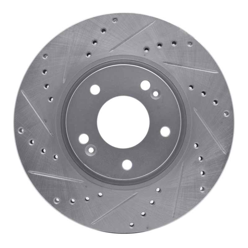 Picture of R1 05-24 Hyundai Veloster Front Left Drilled & Slotted Silver Brake Rotor