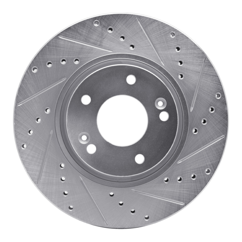 Picture of R1 05-24 Hyundai TUCSON Front Right Drilled & Slotted Silver Brake Rotor