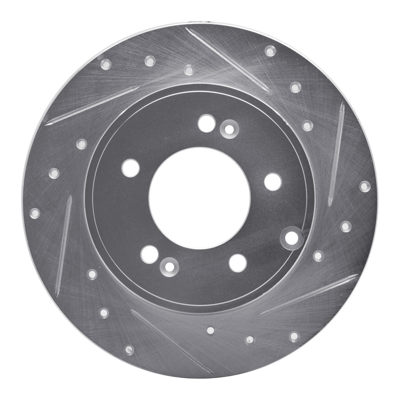 Picture of R1 05-20 Hyundai TUCSON Rear Right Drilled & Slotted Silver Brake Rotor