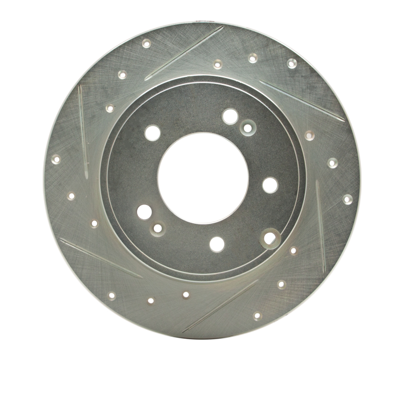 Picture of R1 05-20 Hyundai TUCSON Rear Left Drilled & Slotted Silver Brake Rotor