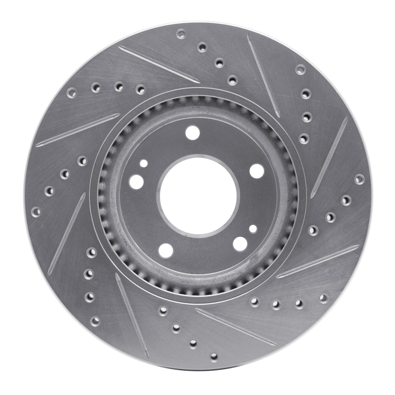 Picture of R1 05-24 Hyundai Veloster Front Left Drilled & Slotted Silver Brake Rotor