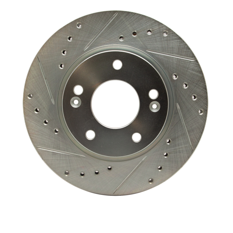 Picture of R1 07-10 Hyundai Elantra Front Left Drilled & Slotted Silver Brake Rotor