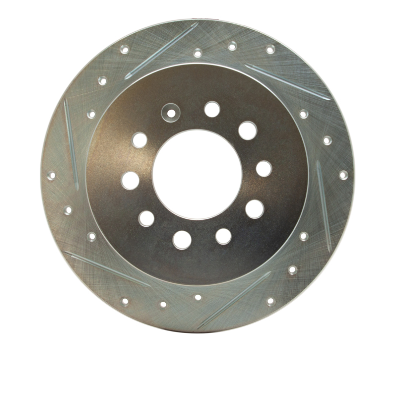 Picture of R1 07-08 Hyundai TIBURON Rear Left Drilled & Slotted Silver Brake Rotor