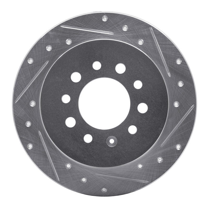 Picture of R1 07-08 Hyundai TIBURON Rear Right Drilled & Slotted Silver Brake Rotor