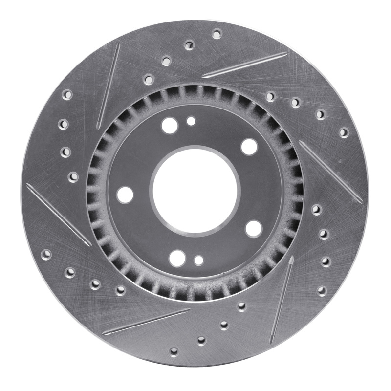 Picture of R1 07-10 Hyundai Elantra Front Right Drilled & Slotted Silver Brake Rotor