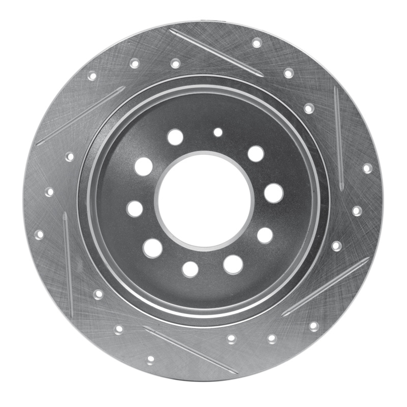 Picture of R1 07-08 Hyundai TIBURON Rear Left Drilled & Slotted Silver Brake Rotor