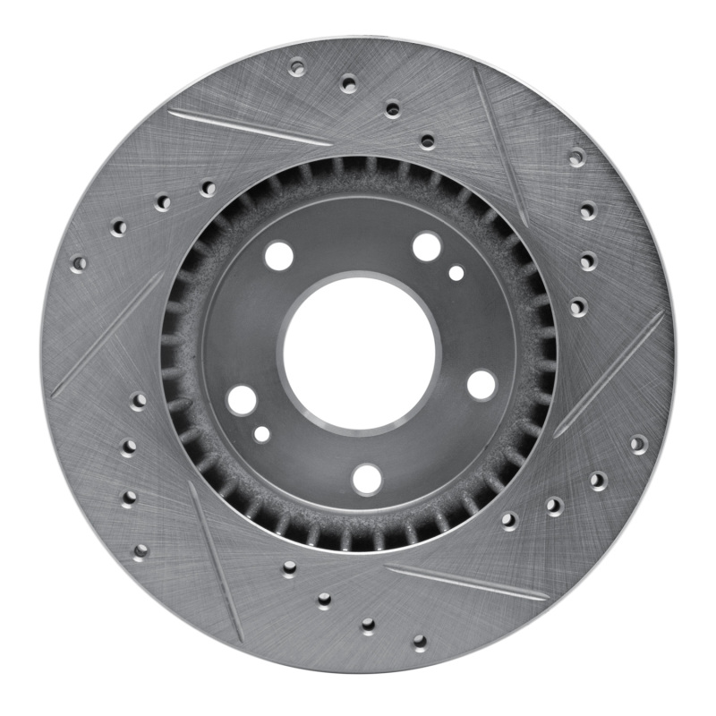 Picture of R1 07-10 Hyundai Elantra Front Left Drilled & Slotted Silver Brake Rotor