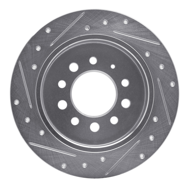 Picture of R1 07-08 Hyundai TIBURON Rear Right Drilled & Slotted Silver Brake Rotor