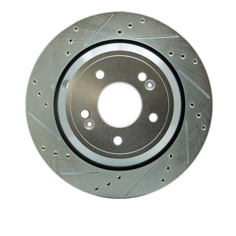 Picture of R1 11-17 Hyundai Equus Rear Left Drilled & Slotted Silver Brake Rotor