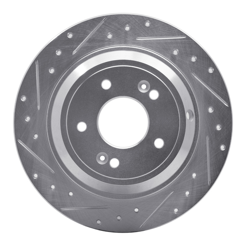 Picture of R1 09-20 Genesis G80 Rear Left Drilled & Slotted Silver Brake Rotor