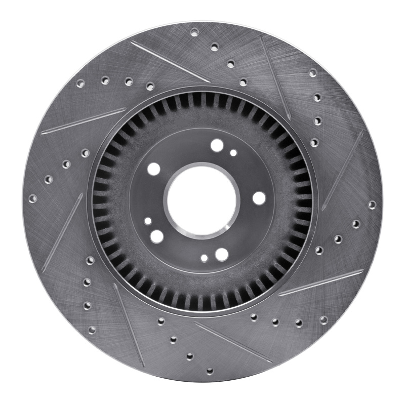 Picture of R1 11-17 Genesis G80 Front Left Drilled & Slotted Silver Brake Rotor
