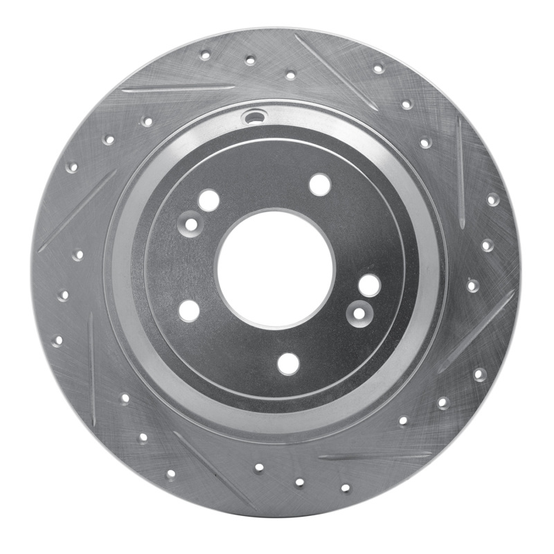 Picture of R1 09-20 Genesis G80 Rear Right Drilled & Slotted Silver Brake Rotor