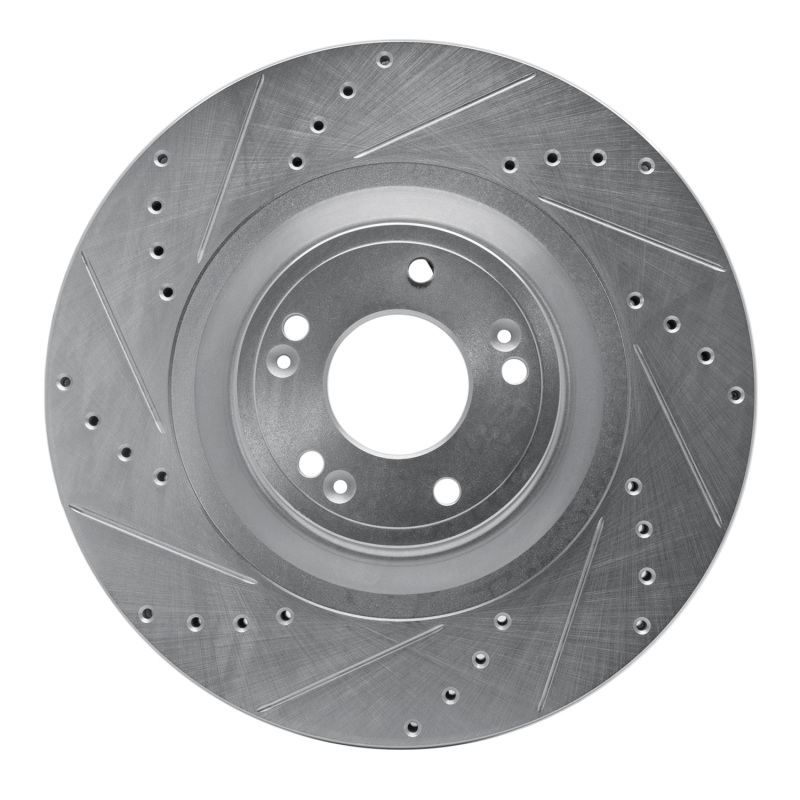 Picture of R1 12-17 Genesis G80 Front Left Drilled & Slotted Silver Brake Rotor
