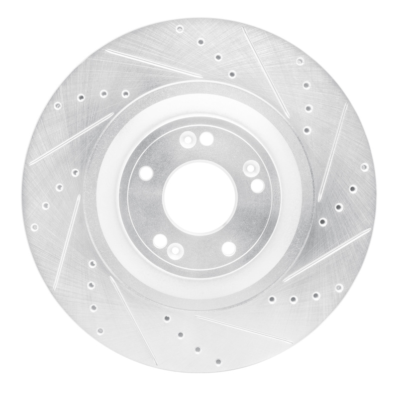 Picture of R1 12-17 Genesis G80 Front Right Drilled & Slotted Silver Brake Rotor