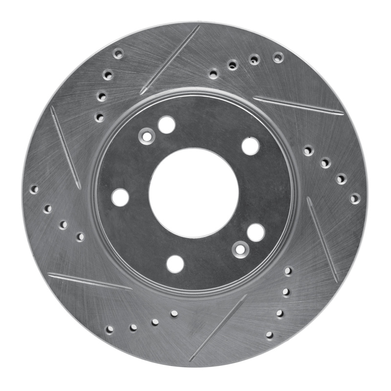 Picture of R1 01-05 Hyundai SANTA FE Front Left Drilled & Slotted Silver Brake Rotor