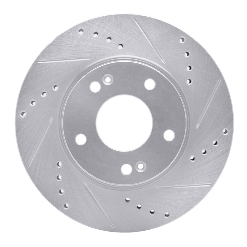 Picture of R1 01-05 Hyundai SANTA FE Front Right Drilled & Slotted Silver Brake Rotor
