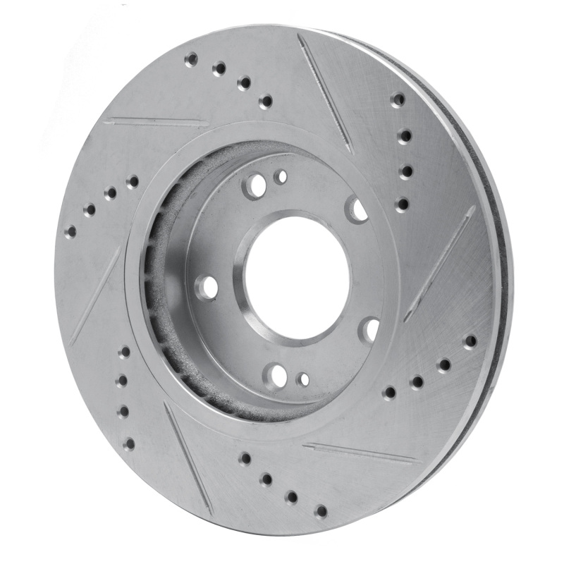 Picture of R1 01-05 Hyundai SANTA FE Front Left Drilled & Slotted Silver Brake Rotor