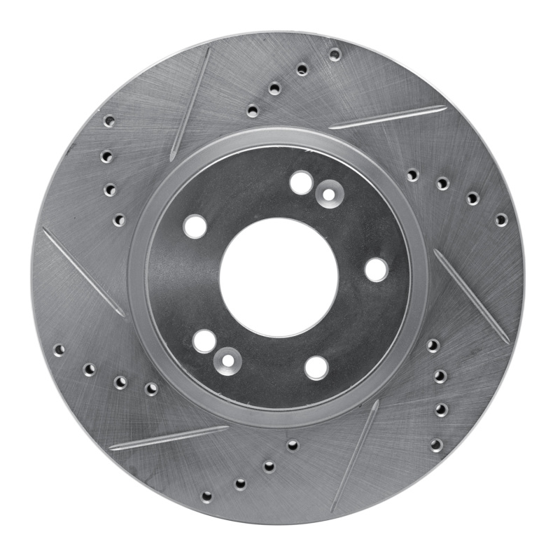 Picture of R1 07-09 Hyundai SANTA FE Front Left Drilled & Slotted Silver Brake Rotor