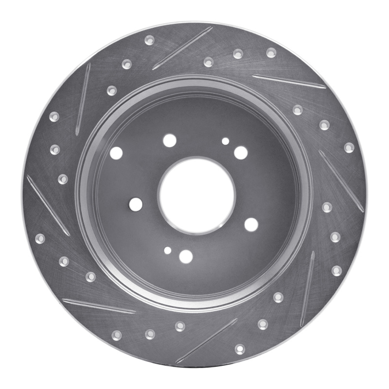 Picture of R1 07-09 Hyundai SANTA FE Rear Right Drilled & Slotted Silver Brake Rotor