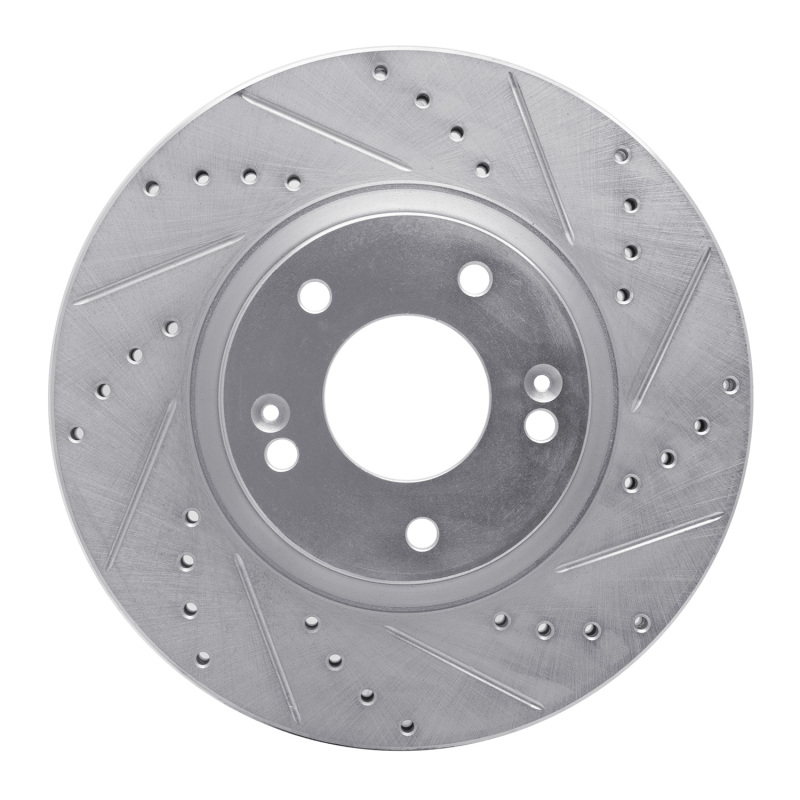 Picture of R1 10-13 Hyundai SANTA FE Front Right Drilled & Slotted Silver Brake Rotor
