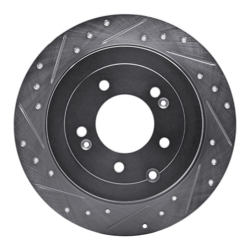 Picture of R1 16-22 Hyundai TUCSON Rear Left Drilled & Slotted Silver Brake Rotor