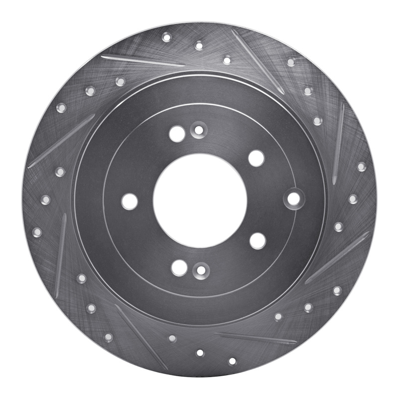 Picture of R1 16-22 Hyundai TUCSON Rear Right Drilled & Slotted Silver Brake Rotor