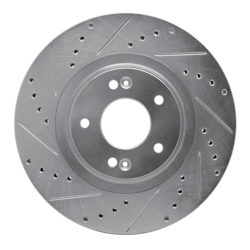 Picture of R1 13-20 Hyundai SANTA FE Sport Front Left Drilled & Slotted Silver Brake Rotor