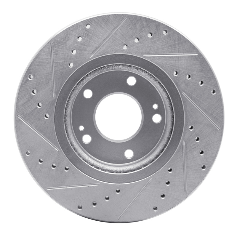 Picture of R1 10-13 Hyundai SANTA FE Front Right Drilled & Slotted Silver Brake Rotor