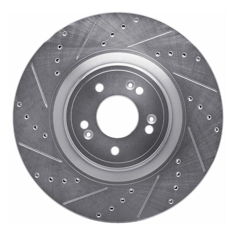 Picture of R1 18-20 Genesis G80 Front Left Drilled & Slotted Silver Brake Rotor