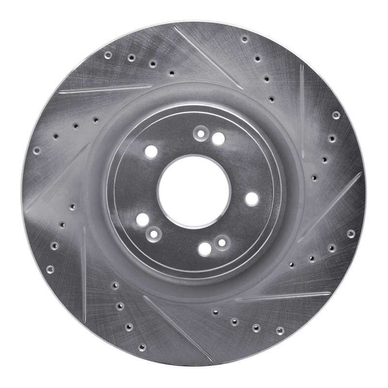Picture of R1 18-20 Genesis G80 Front Right Drilled & Slotted Silver Brake Rotor