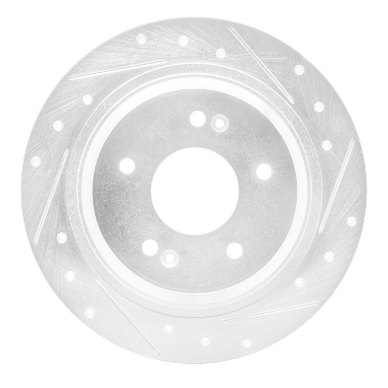 Picture of R1 18-25 Hyundai Kona Rear Right Drilled & Slotted Silver Brake Rotor
