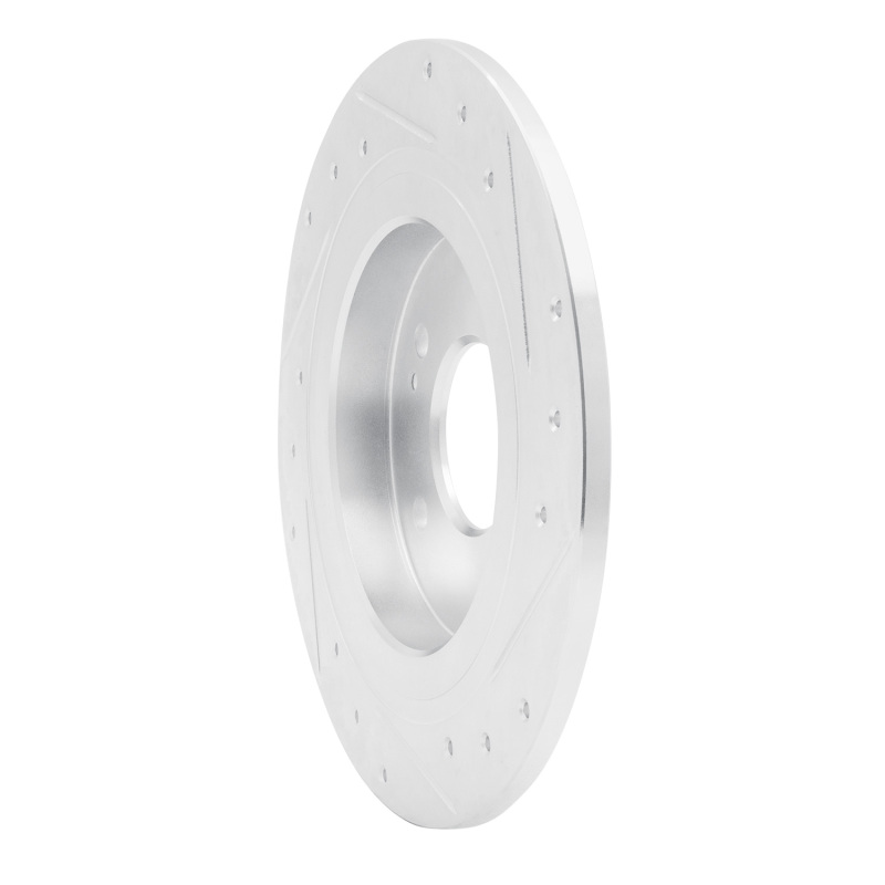 Picture of R1 18-25 Hyundai Kona Rear Left Drilled & Slotted Silver Brake Rotor