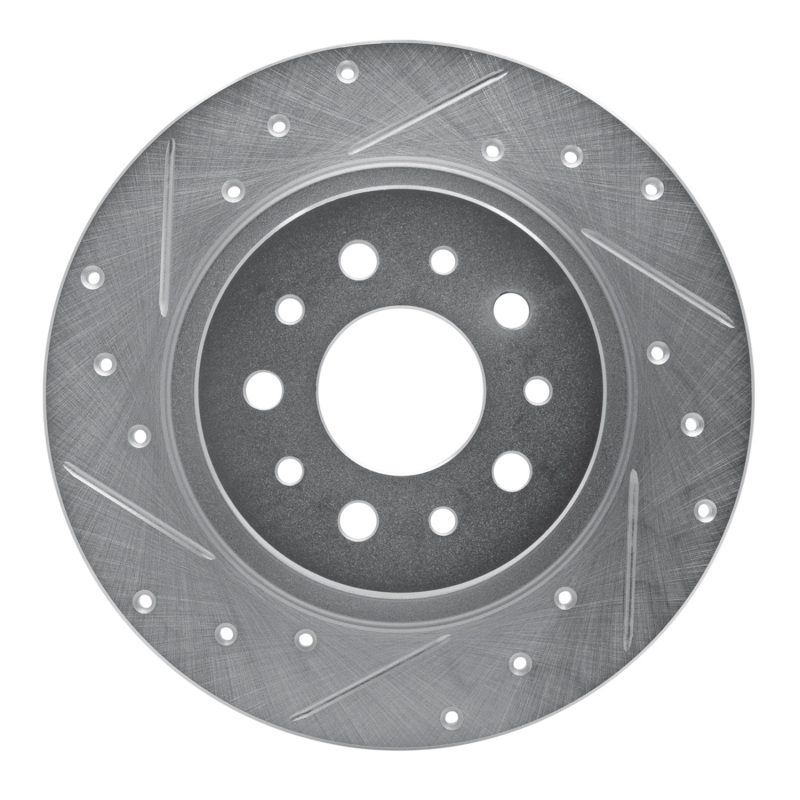 Picture of R1 14-19 Fiat 500L Rear Left Drilled & Slotted Silver Brake Rotor