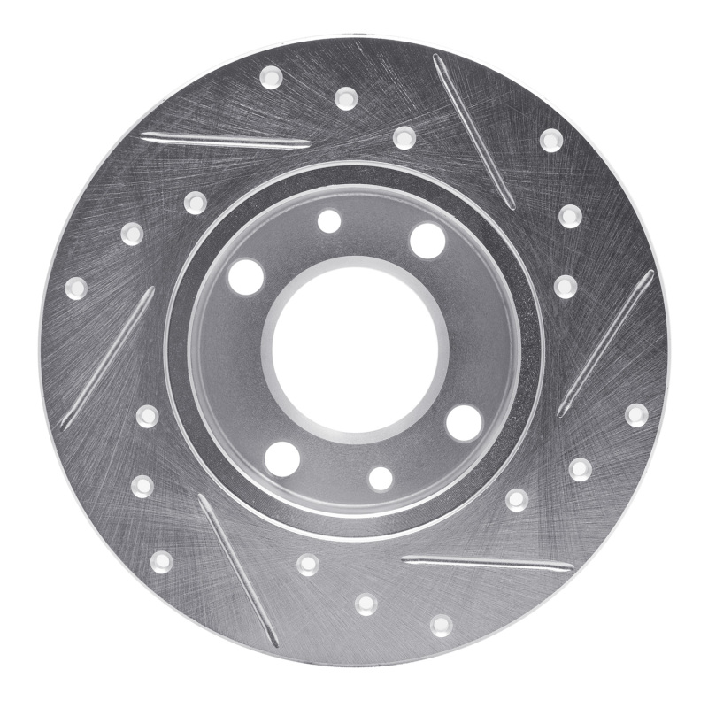 Picture of R1 66-92 Bertone X-1/9 Rear Left Front Left Drilled & Slotted Silver Brake Rotor