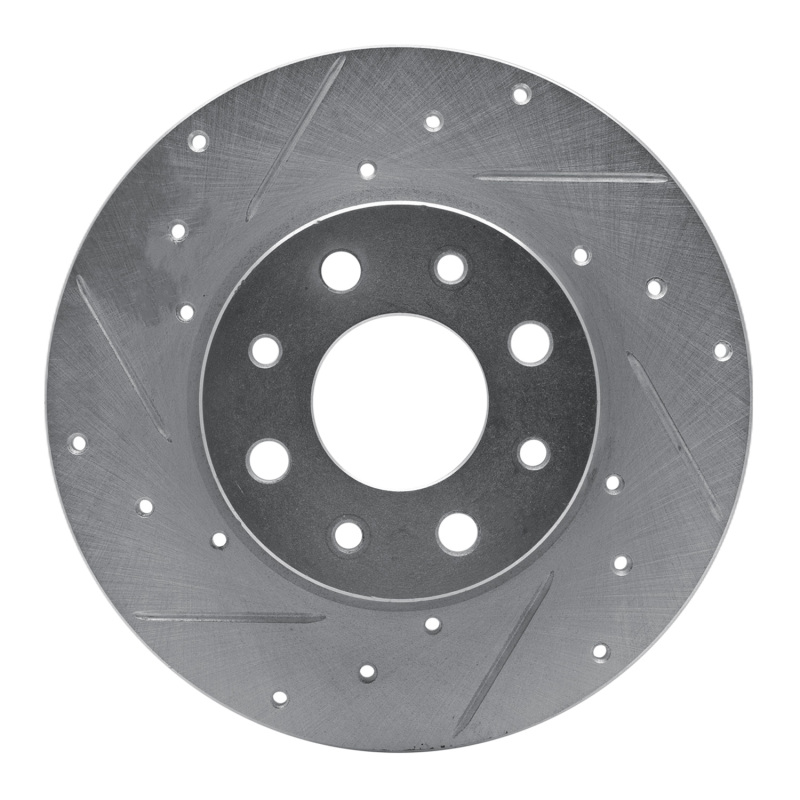 Picture of R1 13-19 Fiat 500E Rear Left Drilled & Slotted Silver Brake Rotor