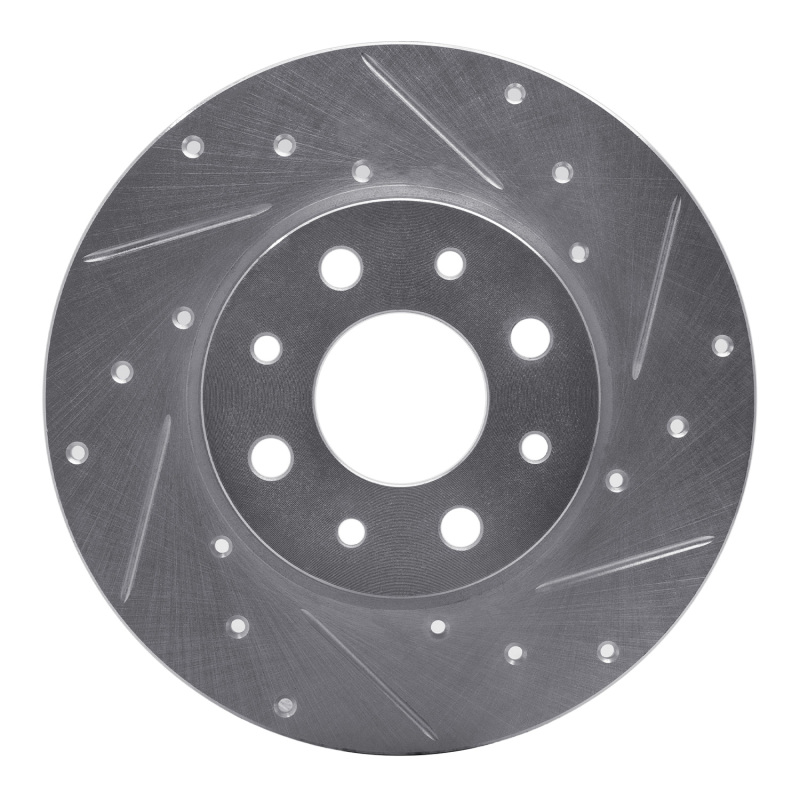 Picture of R1 13-19 Fiat 500E Rear Right Drilled & Slotted Silver Brake Rotor