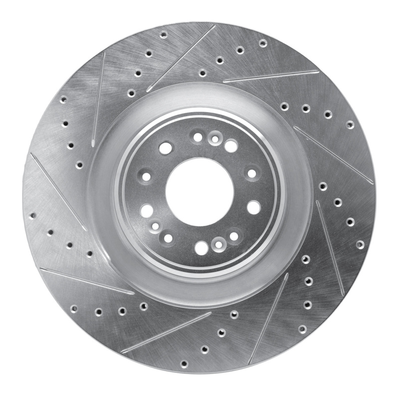 Picture of R1 17-22 Genesis G90 Front Left Drilled & Slotted Silver Brake Rotor