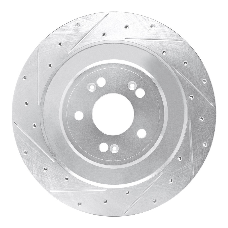 Picture of R1 21-26 Genesis G80 Rear Left Drilled & Slotted Silver Brake Rotor
