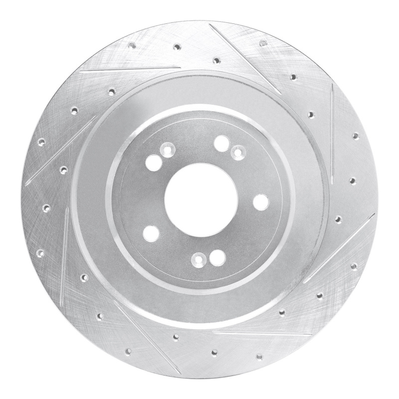 Picture of R1 21-26 Genesis G80 Rear Right Drilled & Slotted Silver Brake Rotor