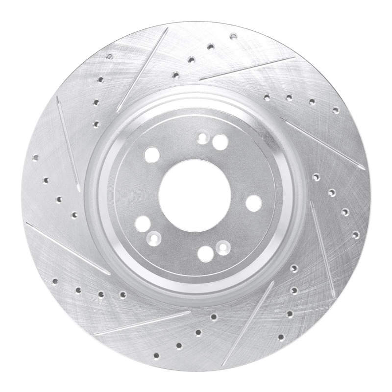 Picture of R1 21-25 Genesis GV70 Front Left Drilled & Slotted Silver Brake Rotor