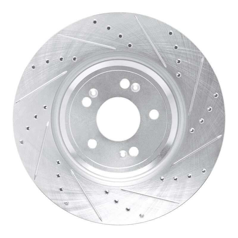 Picture of R1 21-25 Genesis GV70 Front Right Drilled & Slotted Silver Brake Rotor