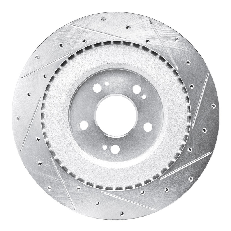 Picture of R1 21-26 Genesis G80 Rear Left Drilled & Slotted Silver Brake Rotor