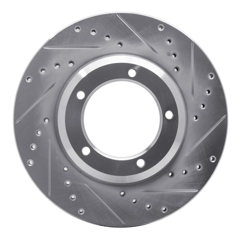 Picture of R1 90-16 Land Rover Range Rover Front Right Drilled & Slotted Silver Brake Rotor